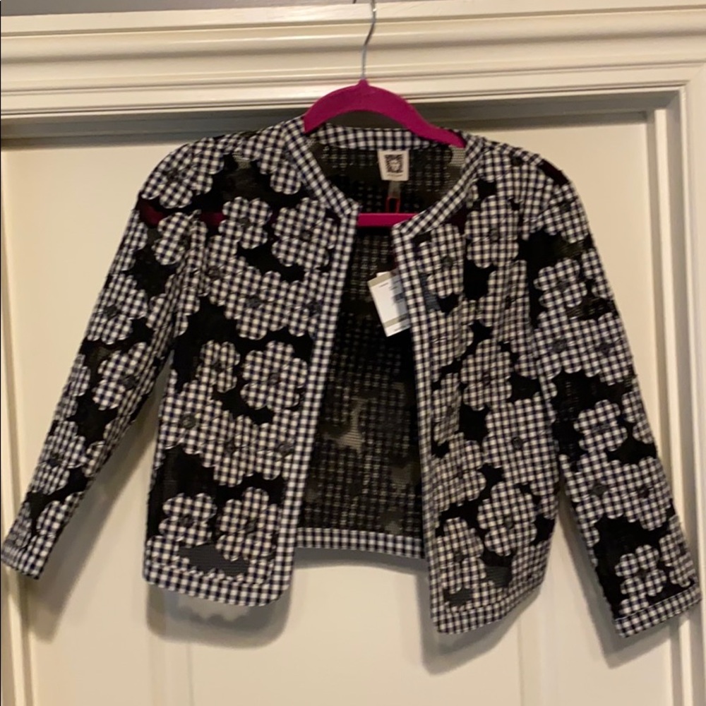 Black & White (mesh and flowers) Jacket, Size: 0